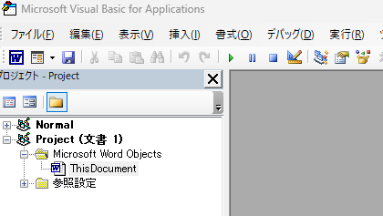 Visual Basic Editor画面